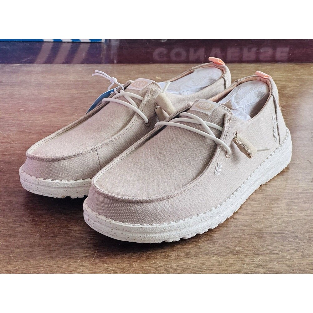 Women’s Size 6 HEYDUDE Wendy Chambray Tan Slip-On 41883-265 NWOB